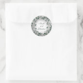 Sticker Rond Mariage de la couronne d'eucalyptus Nom Favoriser (Sac)