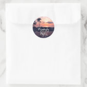 Sticker Rond Mariage de la plage Sunset Light Palms (Sac)