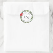 Sticker Rond Mariage de la saison de Noël en variante (Sac)