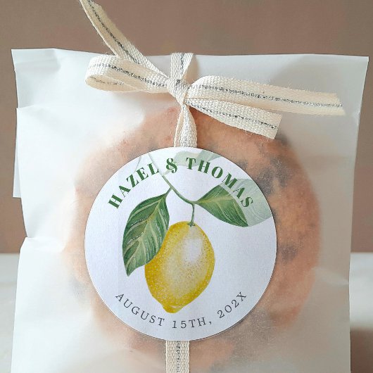 Sticker Rond Mariage de la saison du citron | Enregistrer la da