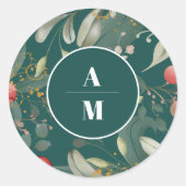 Sticker Rond Mariage de la verdure de Noël (Devant)