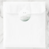 Sticker Rond Mariage de lavage monogramme Sage vert Aquarelle (Sac)