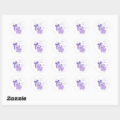 Sticker Rond Mariage de lavande (Feuille)