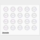 Sticker Rond Mariage de lavande en blanc (Feuille)
