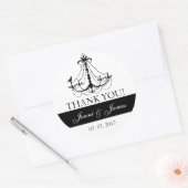 Sticker Rond Mariage de lustre mignon Favoriser Merci (Enveloppe)