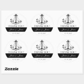 Sticker Rond Mariage de lustre mignon Favoriser Merci (Feuille)