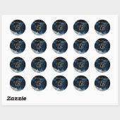 Sticker Rond Mariage de marbre marbre de marbre de marbre bleu  (Feuille)