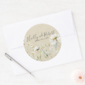 Sticker Rond Mariage de marguerite (Enveloppe)