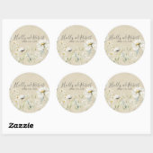 Sticker Rond Mariage de marguerite (Feuille)