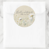 Sticker Rond Mariage de marguerite (Sac)