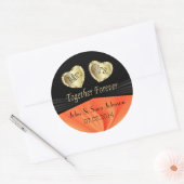 Sticker Rond Mariage de mariée et de chambre en Orange | Person (Enveloppe)