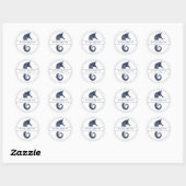 Sticker Rond Mariage de mer Blue Wave Navy/Wht ID836 (Feuille)