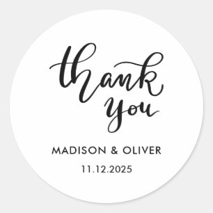 Sticker Rond Mariage de Merci de script moderne