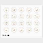 Sticker Rond Mariage de Merci de script simple chic (Feuille)