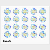Sticker Rond Mariage de Merci floral (Feuille)