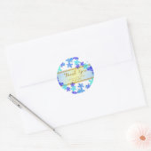 Sticker Rond Mariage de Merci floral (Enveloppe)