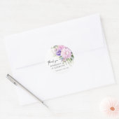 Sticker Rond Mariage de Merci Floral rose violet (Enveloppe)