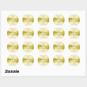 Sticker Rond Mariage de Merci rayé pour l'or propre (Feuille)