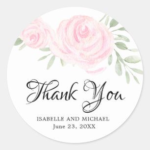 Sticker Rond Mariage de Merci rose pâle