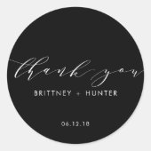 Sticker Rond Mariage de Merci simple et élégant (Devant)