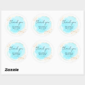Sticker Rond Mariage de Merci turquoise moderne (Feuille)