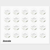 Sticker Rond Mariage de Merci vert et blanc Sage (Feuille)