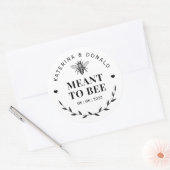 Sticker Rond Mariage de miel d'abeille (Enveloppe)