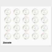 Sticker Rond Mariage de Mlle à Mme Shower (Feuille)
