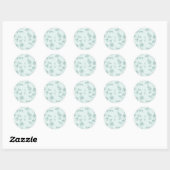 Sticker Rond Mariage de monogramme bleu rustique (Feuille)