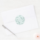 Sticker Rond Mariage de monogramme bleu rustique (Enveloppe)