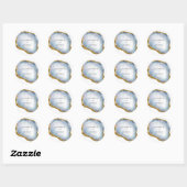 Sticker Rond Mariage de monogramme d'âge doré de perle sophisti (Feuille)
