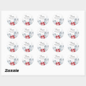 Sticker Rond Mariage de monogramme de fleurs d'Hibiscus (Feuille)