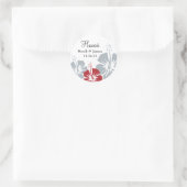 Sticker Rond Mariage de monogramme de fleurs d'Hibiscus (Sac)