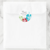 Sticker Rond Mariage de monogramme de fleurs d'Hibiscus (Sac)