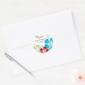 Sticker Rond Mariage de monogramme de fleurs d'Hibiscus (Enveloppe)