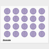 Sticker Rond Mariage de monogramme de lavande (Feuille)