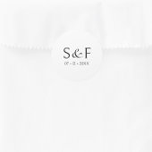 Sticker Rond Mariage de monogramme de script élégant