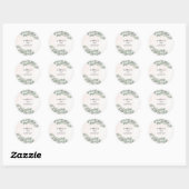 Sticker Rond Mariage de monogramme d'eucalyptus rustique (Feuille)