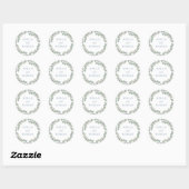 Sticker Rond Mariage de monogramme d'eucalyptus rustique (Feuille)