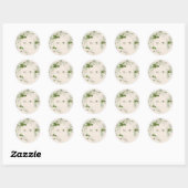 Sticker Rond Mariage de monogramme Elegant Eucalyptus Crème (Feuille)