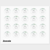 Sticker Rond Mariage de monogramme Eucalyptus (Feuille)
