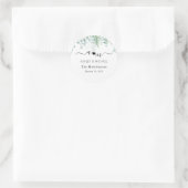 Sticker Rond Mariage de monogramme Eucalyptus (Sac)