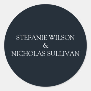 Sticker Rond Mariage de monogramme floral délicieux et minimal