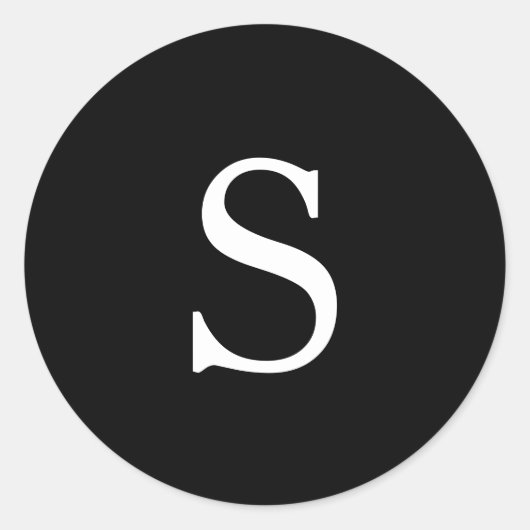 Sticker Rond Mariage de monogramme noir moderne (Devant)