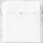 Sticker Rond Mariage de monogramme or simple<br><div class="desc">Sticker en or. Monogramme.</div>