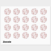 Sticker Rond Mariage de monogramme rose roux (Feuille)