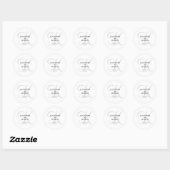 Sticker Rond Mariage de monographie gris moderne (Feuille)