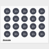 Sticker Rond Mariage de monographie marine et blanche Adresse d (Feuille)