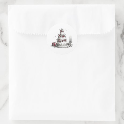 Sticker Rond Mariage de Noël (Sac)