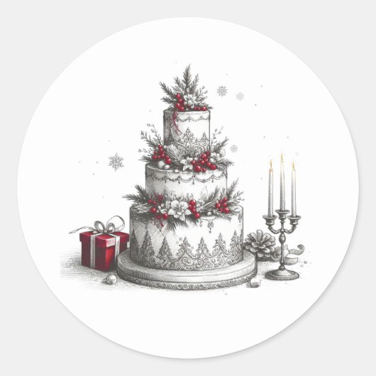 Sticker Rond Mariage de Noël (Devant)